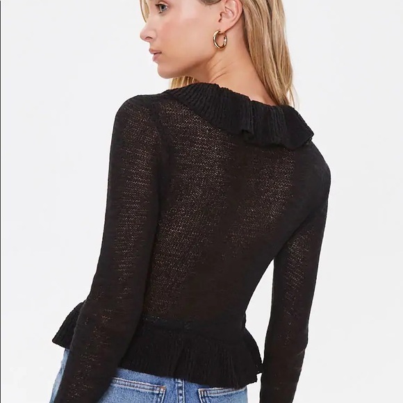 Leche Ruffled Open-Knit Cardigan - Picture 3 of 7